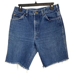 Vinatage Mens Lee Cut Off‎ 90s Denim Jean Shorts Size 34 Casual Castaway